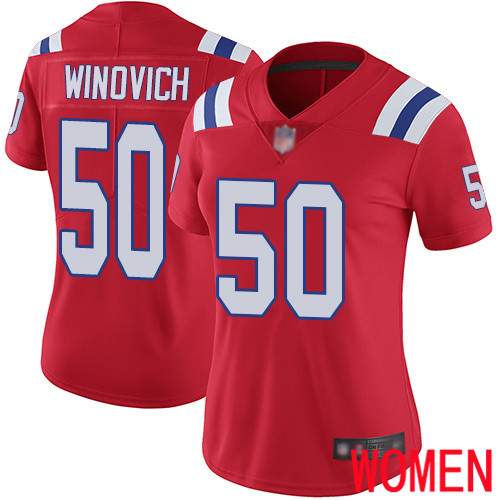 New England Patriots Football #50 Vapor Limited Red Women Chase Winovich Alternate NFL Jersey->youth nfl jersey->Youth Jersey